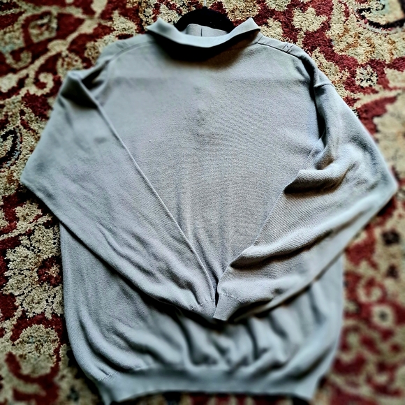 Vintage J Ferrar Lightweight Sagegreen Collared Sweater XL - Picture 4 of 7